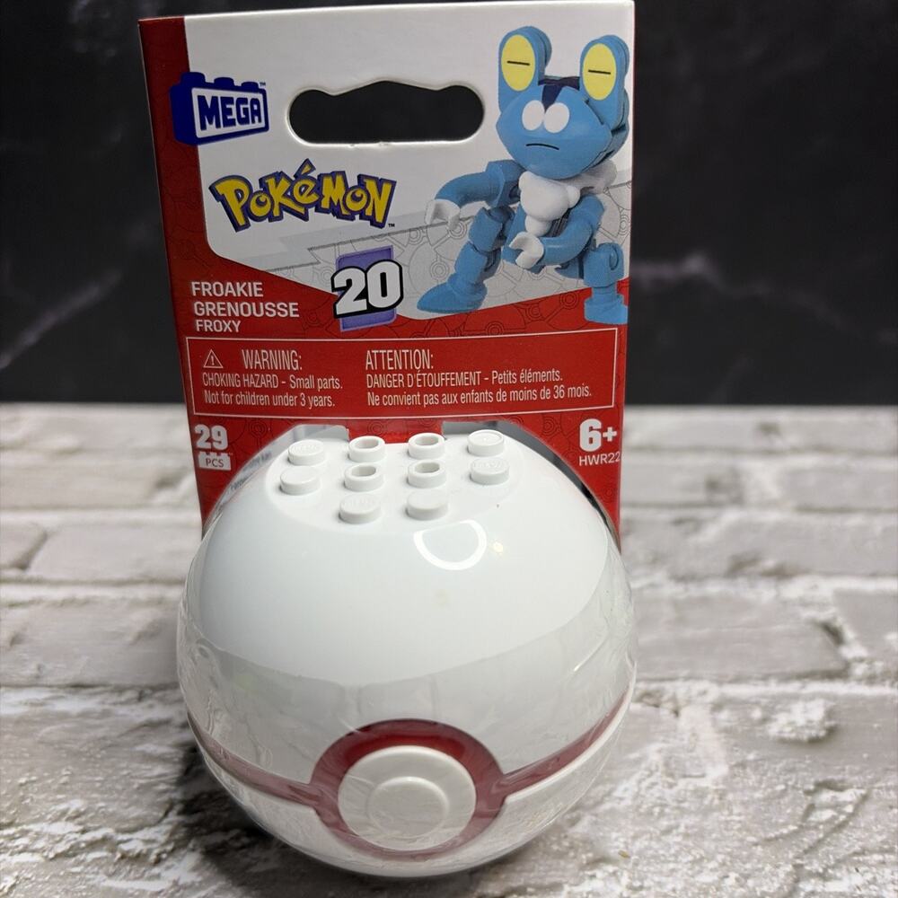 Mega Construx Pokemon Pokeball - Froakie Series 20 Building Toy Brand New!